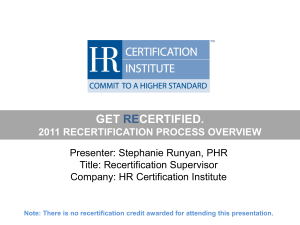 HRCI Recertification Presentation.