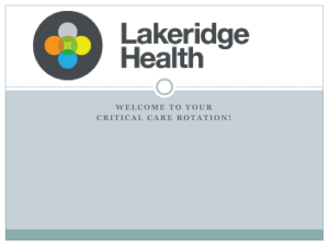 LHO ICU Orientation PowerPoint - Critical Care