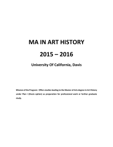 M.A. Handbook - UC Davis Arts - University of California, Davis