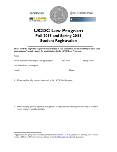 UCDC Law Program Fall 2015 and Spring 2016 Student Registration