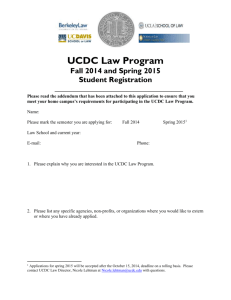 UCDC Law Program Fall 2014 and Spring 2015 Student Registration