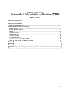 CANDEL Discontinuance - Sonoma State University