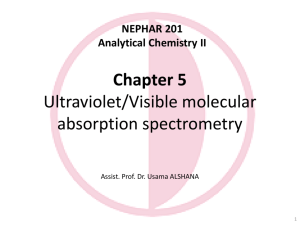 Week 5 NEPHAR 201- Analytical Chemistry II_Ultraviolet_Visible