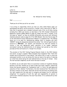 Refusal letter to Superintendent - Stop Common Core in New York
