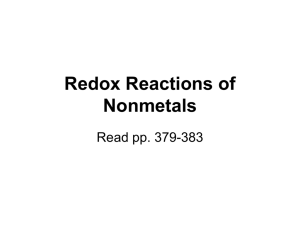 Redox Reactions of Nonmetals