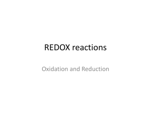 REDOX reaction - Moreau Catholic High School MOODLE