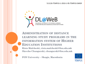 Administration of distance learning programmes