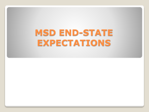 MSD End State Expectations
