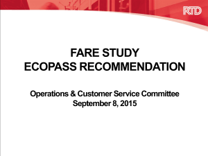Fare Study EcoPass Recommendation from RTD