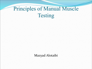 Principles of Manual Muscle Testing