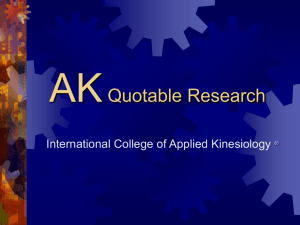 AK Quotable Research - Hogg Chiropractic Center