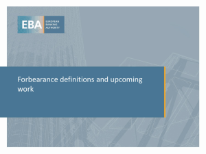 EBA definitions of Forbearance and Non-performing
