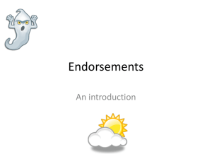 Everything you ever wanted to know about Endorsements (October