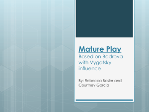 Mature Play Based on Bodrova with Vygotsky influence