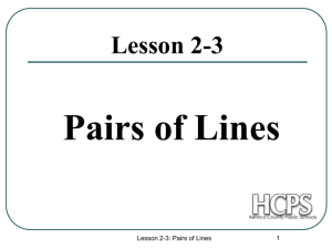Lesson 2-3 Pairs of Lines