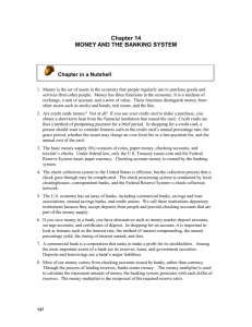 Chapter 14 MONEY AND THE BANKING SYSTEM