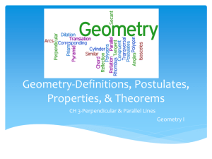 Geometry-Definitions, Postulates, Properties, & Theorems