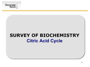 survey of biochemistry - School of Chemistry and Biochemistry