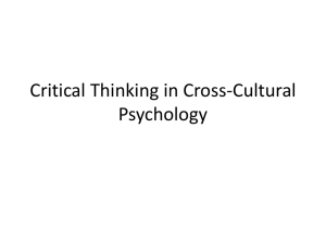 Critical Thinking in Cross