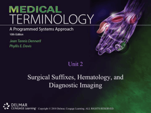 Unit 2 Surgical Suffixes, Hematology, and Diagnostic Imaging