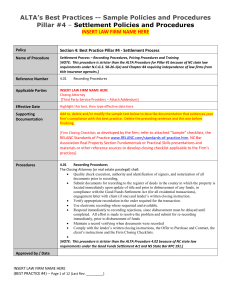 Sample Policies and Procedures