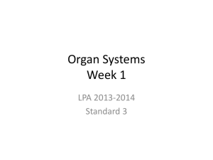 Organ Systems Week 1