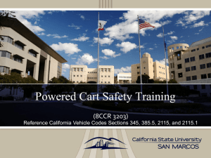 Rules for Safe Operation of Powered Carts continued