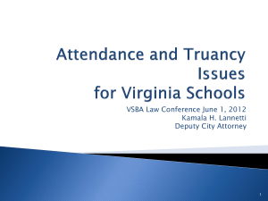 Attendance and Truancy Issues for Virginia Schools