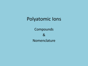 Polyatomic Ions Notes