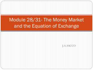 Modules 28/31- Monetary Policy/Equation of Exchange