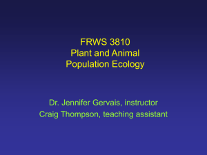 FRWS 3810 Plant and Animal Population Ecology