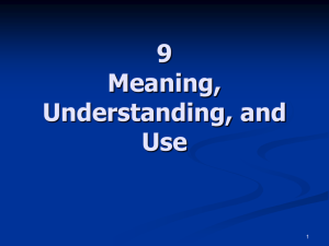 9 Meaning, Understanding, and Use