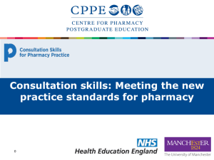 Presentation - Consultation skills for pharmacy practice