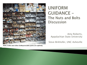 What is the Uniform Guidance? - Appalachian State University