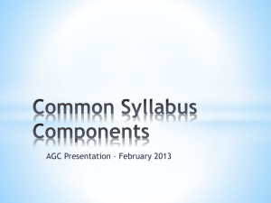 Common Syllabus Components