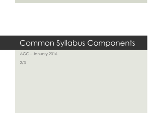 Common Syllabus Review