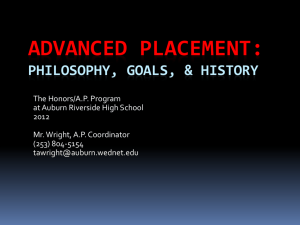 Advanced Placement: Philosophy, Goals
