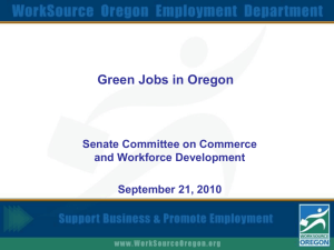 Green Jobs in Oregon - Workforce Solutions