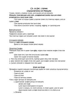 MOLLUSKS Read the figure below, which covers topics from your