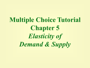 Multiple Choice Tutorial Chapter 18 Elasticity of Demand & Supply