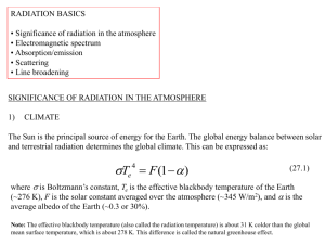 radiation in the atmosphere - Earth & Atmospheric Science