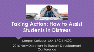 Taking Action: How to Assist Students in Distress