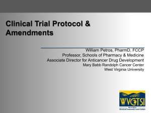 Clinical Trial Protocol and Amendments (PowerPoint Presentation)