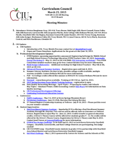 March 2015 Curriculum Council Agenda