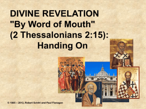 Divine Revelation "By Word of Mouth"
