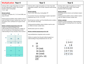 Multiplication Years 4-6