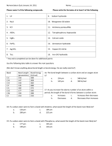 Nomenclature Quiz January 14 - ASPIRA-chem