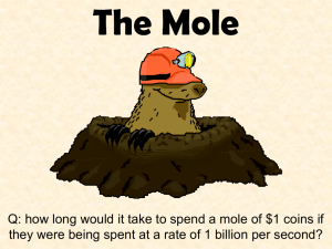 Mole PowerPoint - Avogadro's Number, Molar Mass Calculations