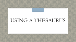 Using a Thesaurus