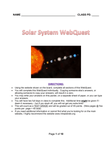 Solar System WebQuest Directions